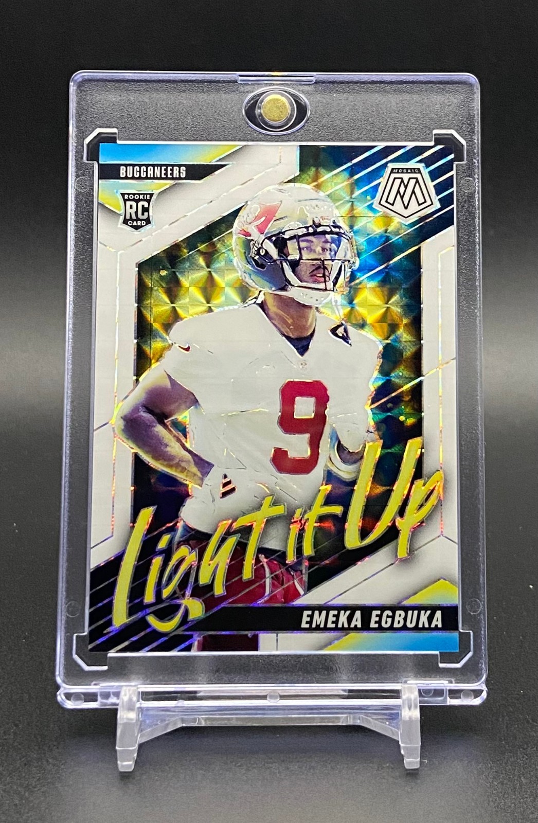 EMEKA EGBUKA - 2025 Mosaic LIGHT IT UP WHITE MOSAIC PRIZM ROOKIE #d 05/25 Bucs