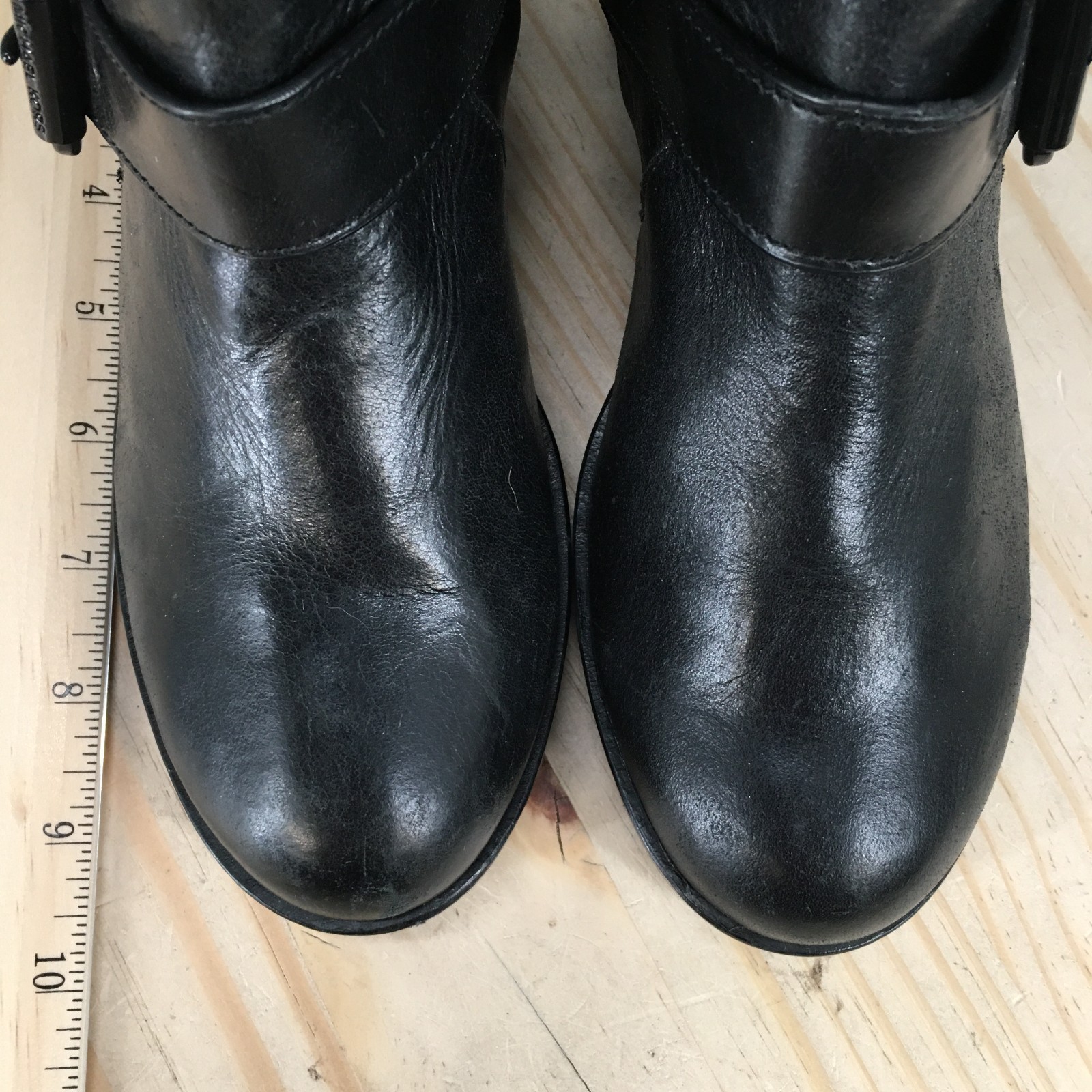 Michael Kors Gretchen Ankle Boots Womens 5.5 M Side Zip Heels Leather Black thumbnail 5