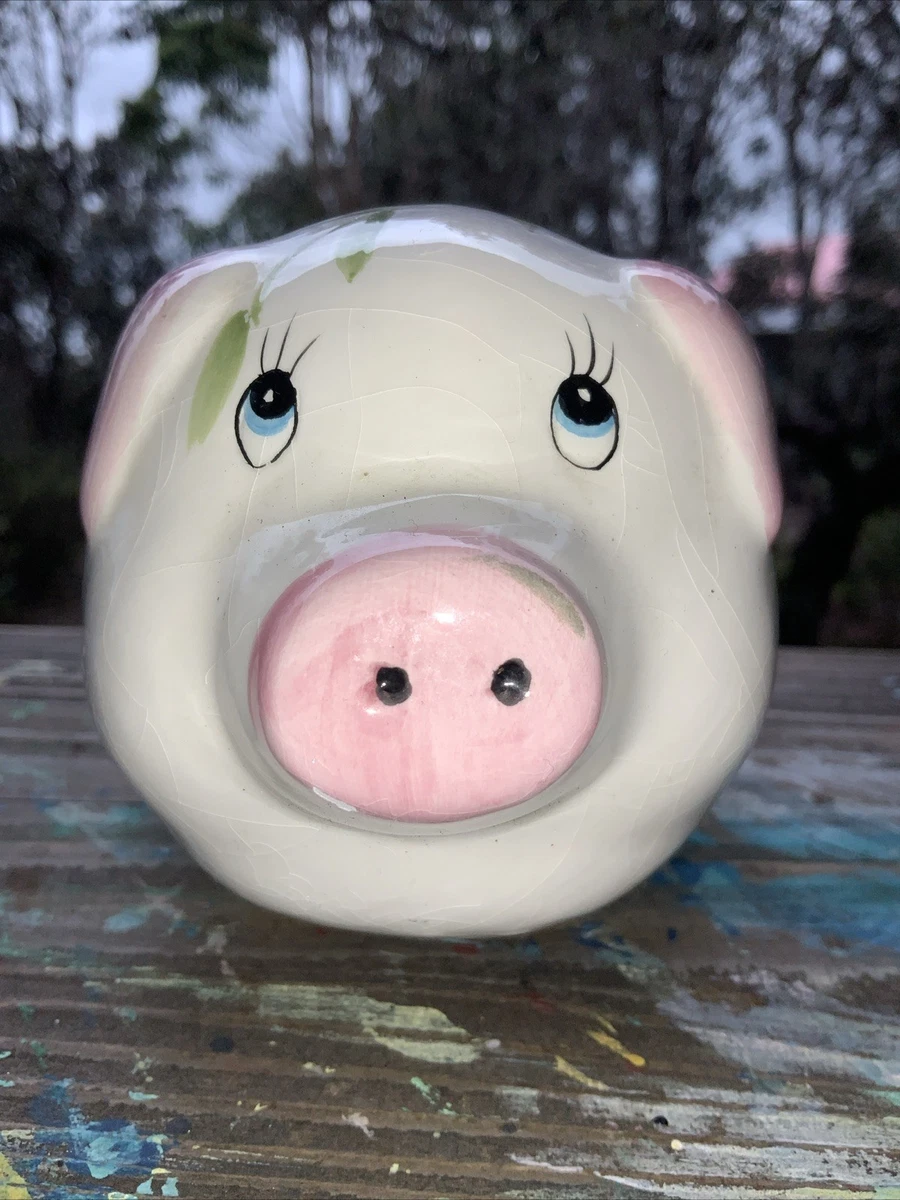 ヴィンテージ ピッグバンク｜ハンドペイント 陶器 オブジェ Hand Painted Piggy Bank for sale | eBay