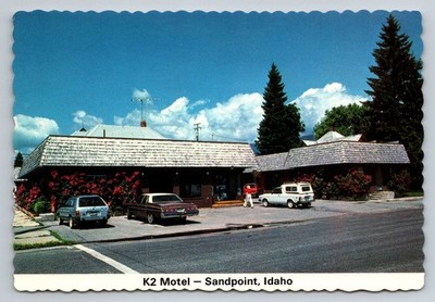 K2 Motel Sandpoint Idaho Vintage Photochrome Postcard 6x4