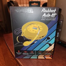Aiwa Flashback Audio Kit Retro CD Mp3 Player Wire Headphones Bluetooth NEW