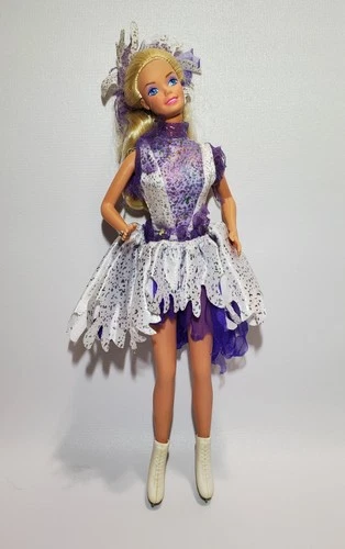 Vintage 1990 Mattel Ice Capades Barbie Doll, Original Outfit & Skates