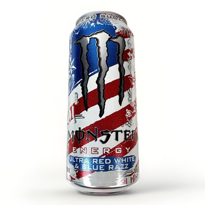 Monster Energy ULTRA RED WHITE & BLUE RAZZ Drink Zero Sugar 16 oz Can 250th