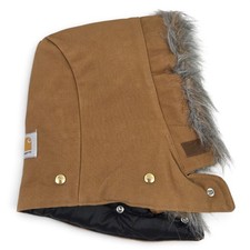Vintage Carhartt Hood Snap On Faux Fur Brown Duck Canvas USA Made 968QH Parka