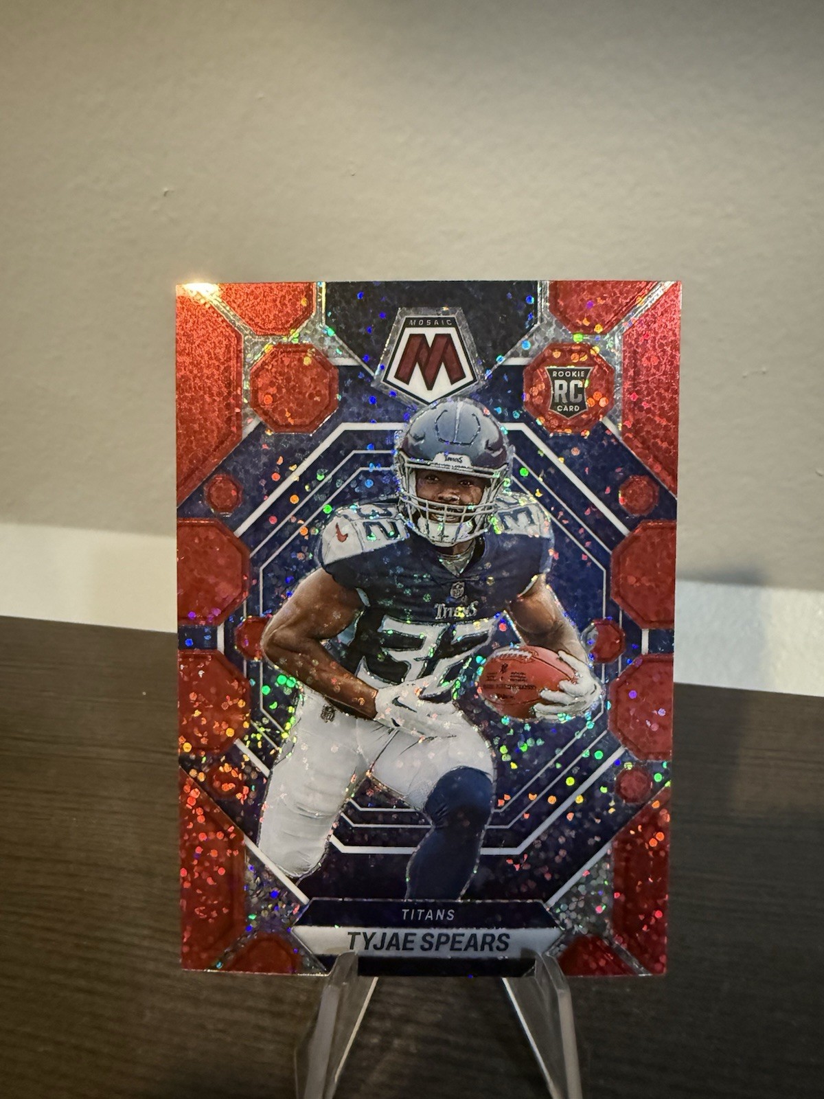 2023 Panini Mosaic Rookie Red Sparkle Prizm Tyjae Spears #369 Rookie RC Titans