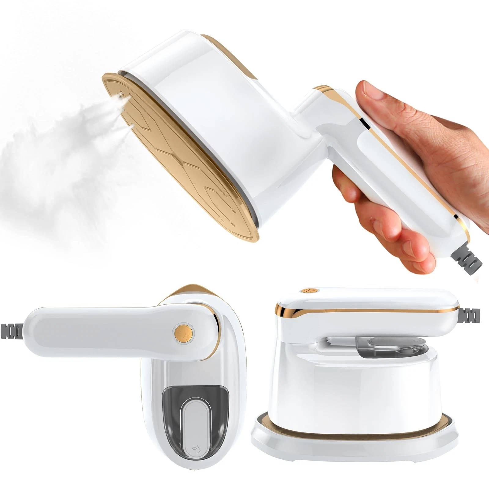 Portable Clothes Steamer 140x80mm Ceramic Glaze Panel Iron 120ml Water Tank 1...
