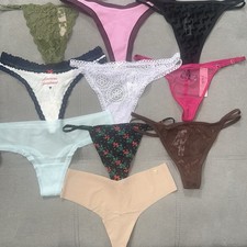 Bundle of 10 Victoria's Secret Size M Medium Thongs Panty Underwear Panties New
