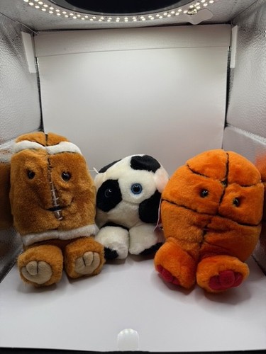 Lot of 3 Vintage Sports Puffkins Kicks / Soccer, Basketball, Football