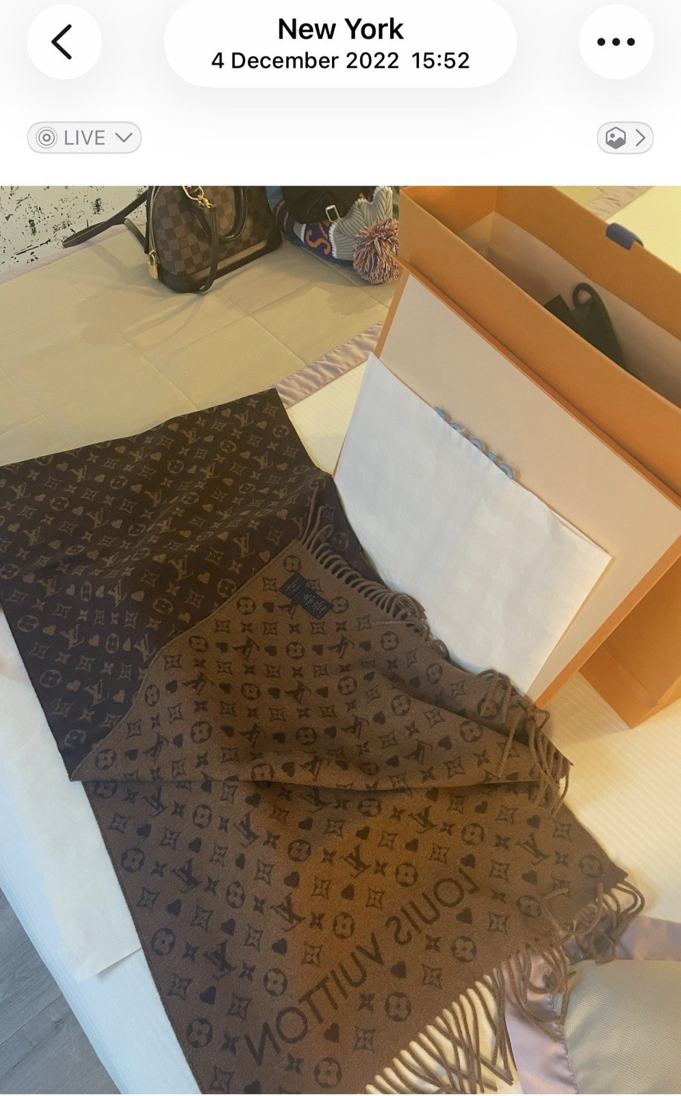 Genuine Authentic Louis Vuitton Cashmere Game On Scarf - bought from New York