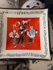 Jazz Band Glass Ashtray Souvenir Vintage Treasure