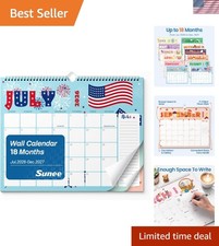 Decorative Big Grid Wall Calendar 2026-2027 Ideal for Daily Organization