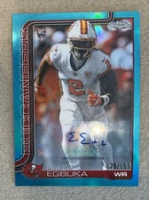 2025 Topps Chrome Emeka Egbuka Teal #RA-EE/199 Tampa Bay Buccaneers Rookie Auto