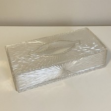 Vintage Celebrity Clear Acrylic Tissue Box Holder Cover Starburst Wall Mount MCM