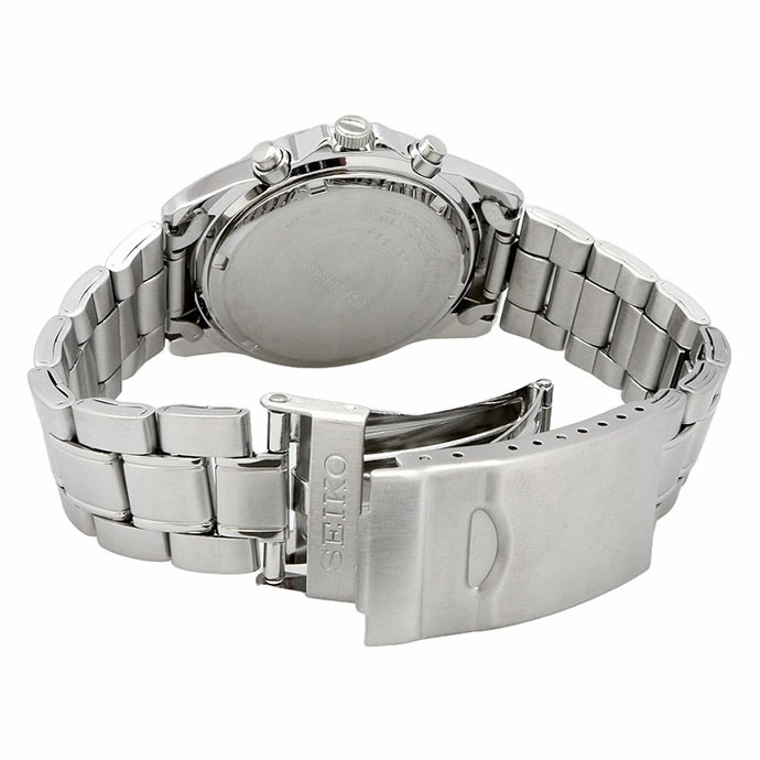 Seiko Spirit SBTQ041 Men Watch Black Dial Chronograph Quartz in