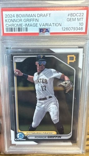 Topps 2024 Bowman Draft Chrome Image Variation Konnor Griffin #BDC22 PSA 10