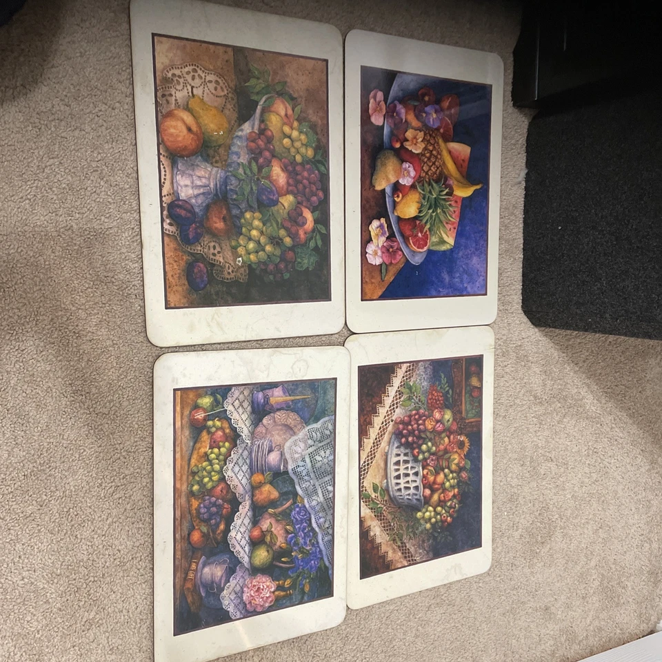 Vintage Jason Placemats 4 Pc Set Large Fruit bowl - Image 3 of 4