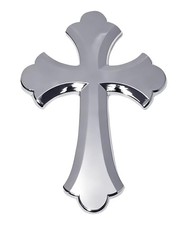 Car Stickers,3.25" x 2.2" 3D Cross Automotive Decal,Car Accessories Sliver