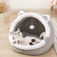 Winter Cat House Warm Plush Pet Bed Cave Soft Velvet Nest for Cats  Small Dogs