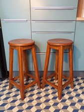 PAIRE TABOURET-BAR-COMPTOIR-HAUT-BOIS-DESIGN 1930-1940