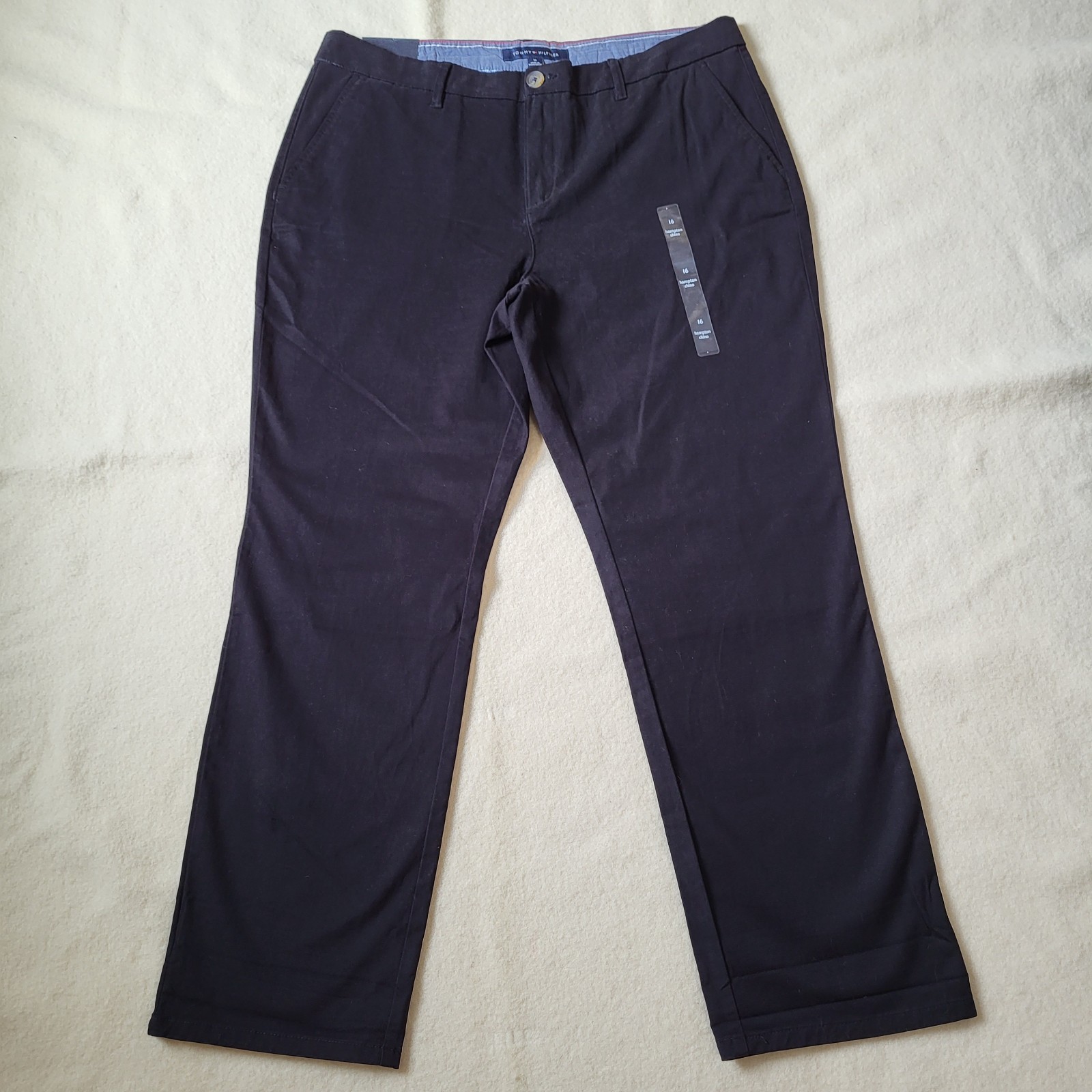 NWT Tommy Hilfiger Black Chino Pants Women's Size 16