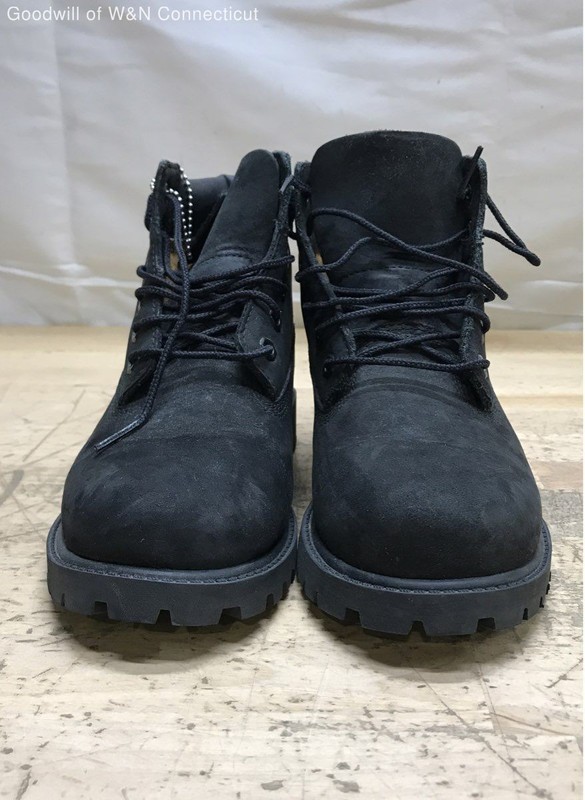 Timberland 6-Inch Premium Waterproof Boot Black Nubuck Youth Size 3