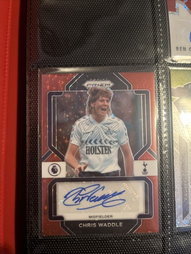 2022-23 Panini Prizm Chris Waddle Auto Red Stars SP Tottenham Hotspur #S-CW