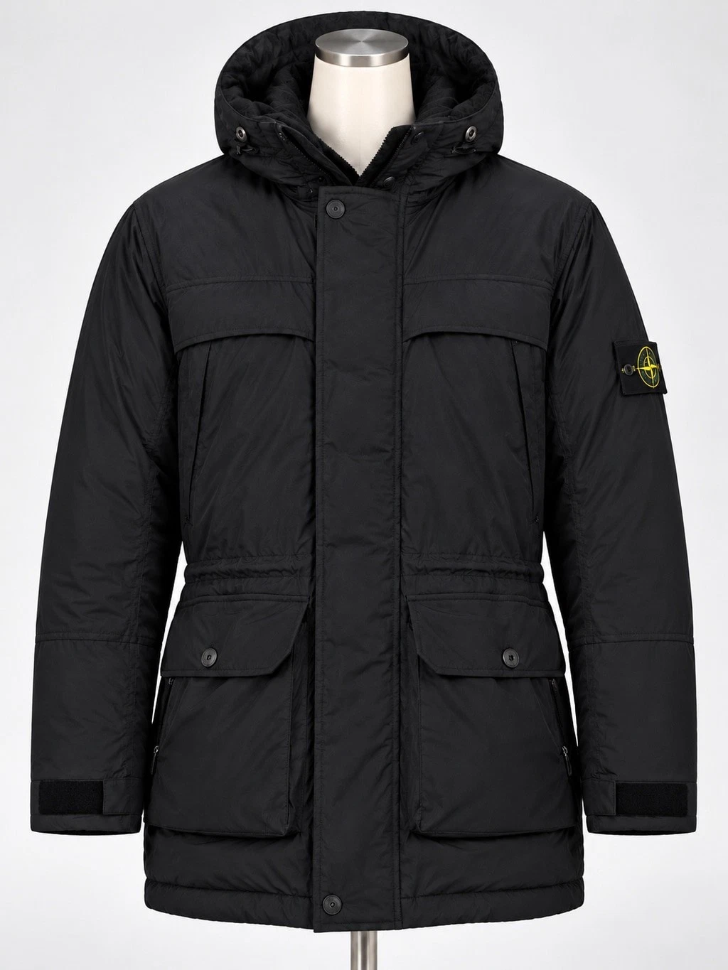 New Stone Island Micro Reps Down Parka Jacket – Black, Size L image 7