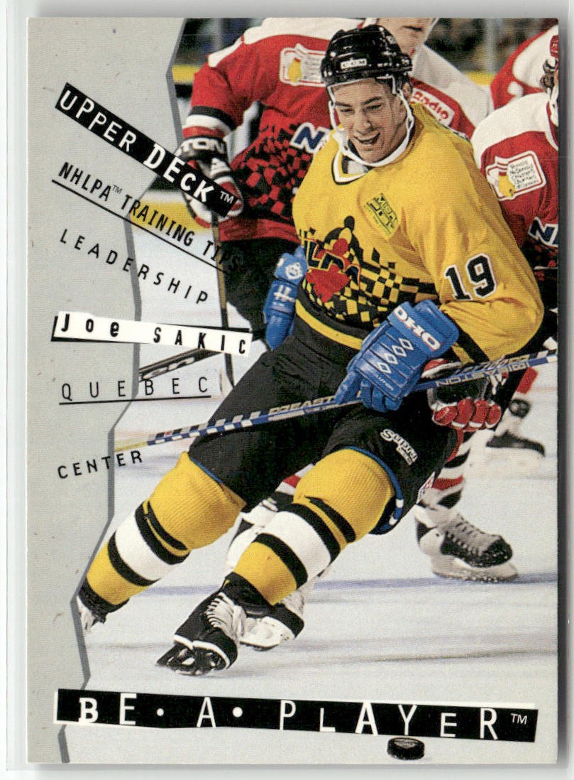 Joe Sakic #R96 Hockey Cards 1994 Upper Deck Be A Player trading card — raw and PSA graded price guide