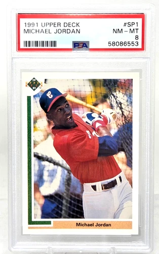 1991 Upper Deck MICHAEL JORDAN Baseball Card PSA 8 NM-MT