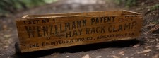 Antique Wenzelmann Hay Rack Clamp Wood Box F. E. Myers & Bro. Ashland Ohio OH 