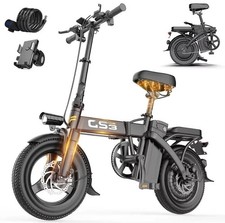 GS3 14" Folding Electric Bike 250W 48V 15Ah Suspension E-Bike LED Display UK