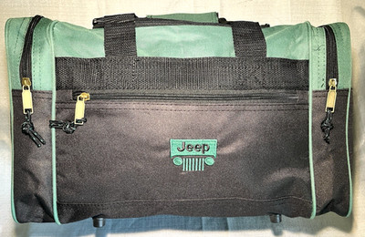 JEEP-17'' Duffle  Bag-Forest Green With Black Double Handle & Shoulder Strap-NEW
