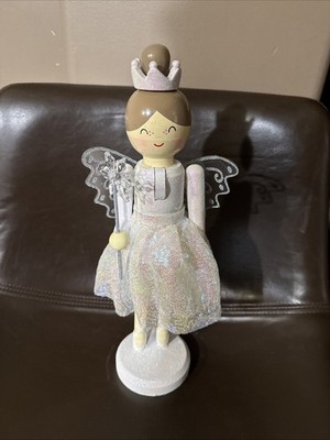 Fairy Christmas Nutcracker SILVER FAIRY PRINCESS  Wooden 13  
