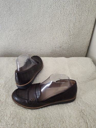 LifeStride bequeme flache Damenschuhe 8,5 braun Leder Krokoprägung - Bild 14 von 19