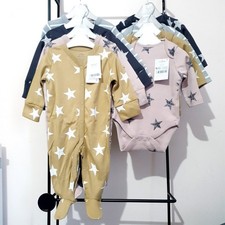 Baby Boys Girls Sleepsuits 0-3 Months & Matching Bodysuits Vests Set Of 8 NEXT