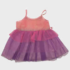 Build a Bear Pink Purple Glitter Satin Ruffle Dress Shoes Teddy Clothes Outfit