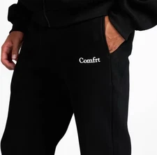Unisex COMFRT Cloud Black Joggers Sweatpants; black; Size Large