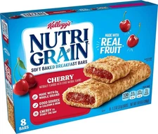 (Free Duty Tax) Kellogg's Nutri-Grain, Soft Baked Breakfast Bars, Cherry, Ma