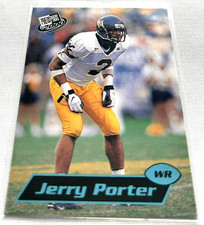 2000 Press Pass Football Jerry Porter West Virginia Mountaineers Blue Rookie #25
