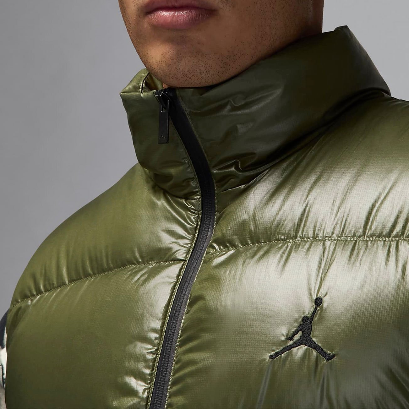 SACAI X NIKE Nike Air Jordan Flight Shine Down Fill verde gilet imbottito da uomo FV7273 taglia XXL