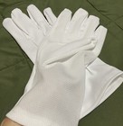 White Dress Parade Cotton Uniform March Gloves w/ Gripper Dots - Medium 3.5" — photo 5
