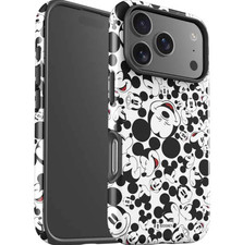 Disney Mickey Mouse Face Pattern iPhone 13-17 Pro Max Impact Case