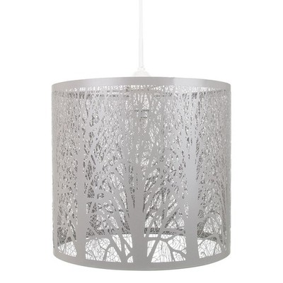 Einzigartiger und schöner weicher grauer Metall Wald Design Decken Pendel Schirm von H...