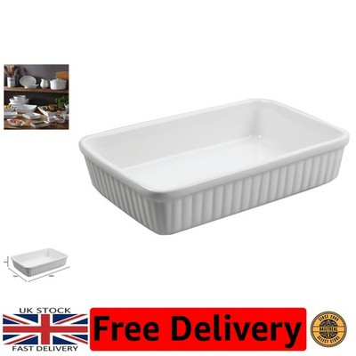 Luxus weiße Keramik rechteckige Schale - 23 x 14 x 5 cm zum Backen & Servieren