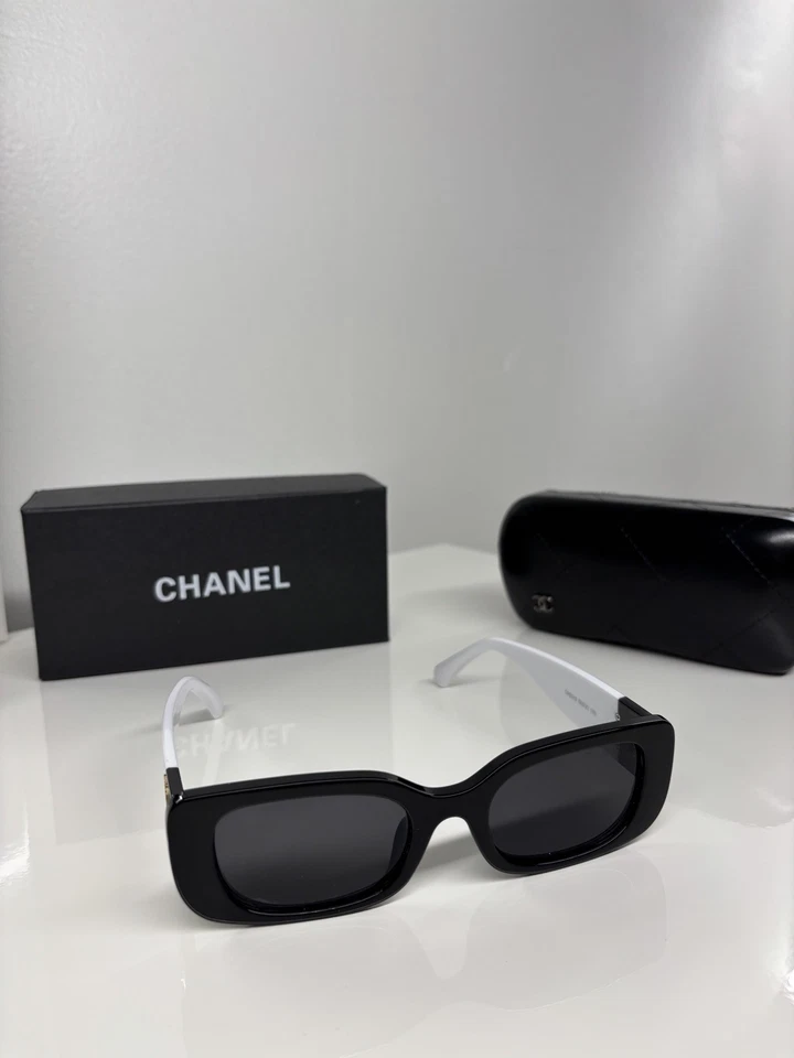 Chanel Black and White Women’s Sunglasses/Rectangular Frames ￼ - Image 2 of 3