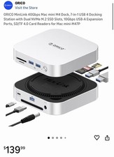 ORICO MiniLink USB HUB 40Gbps Docking Station Mac Mini M4 M.2 NVMe SSD 8TB M45P