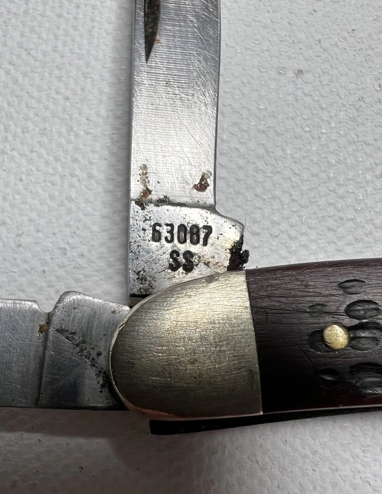 Navaja de Bolsillo Estuche Vintage 63087 SS 8 Puntos 1972 3 Hojas EE. UU. Foto 3 de 4