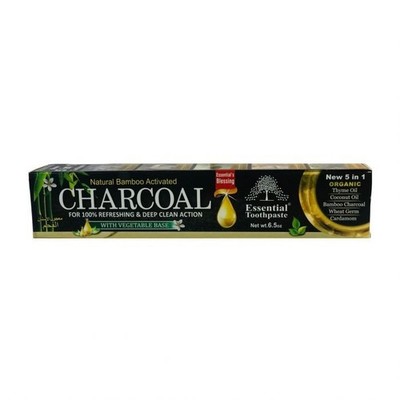 1-36, Bamboo CHARCOAL Toothpaste By Essential Palace 5 in 1, 100% Fluoride Free