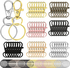 100PCS Swivel Clasps Lanyard Snap Hooks with Key Rings, Chain Multicolor