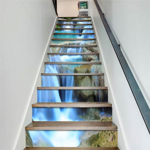 13pcs 3D Stair Riser Staircase Sticker Vinyl Photo Mural Decal Scenery Wallpaper - Picture 35 of 58